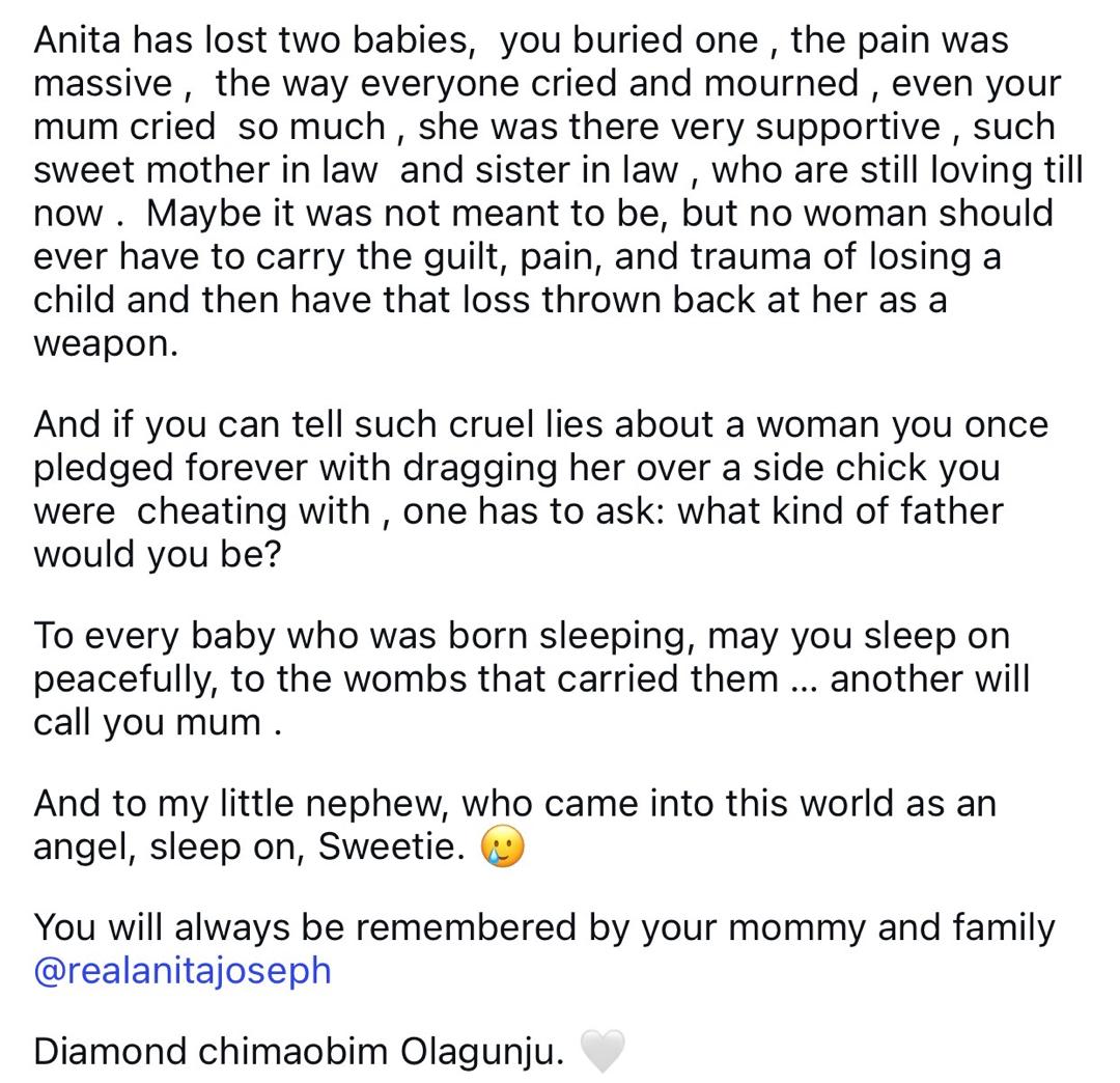 Actress Anita Joseph's sister, Sandra, slams MC Fish for accusing Anita of causing the de@th of their unborn child